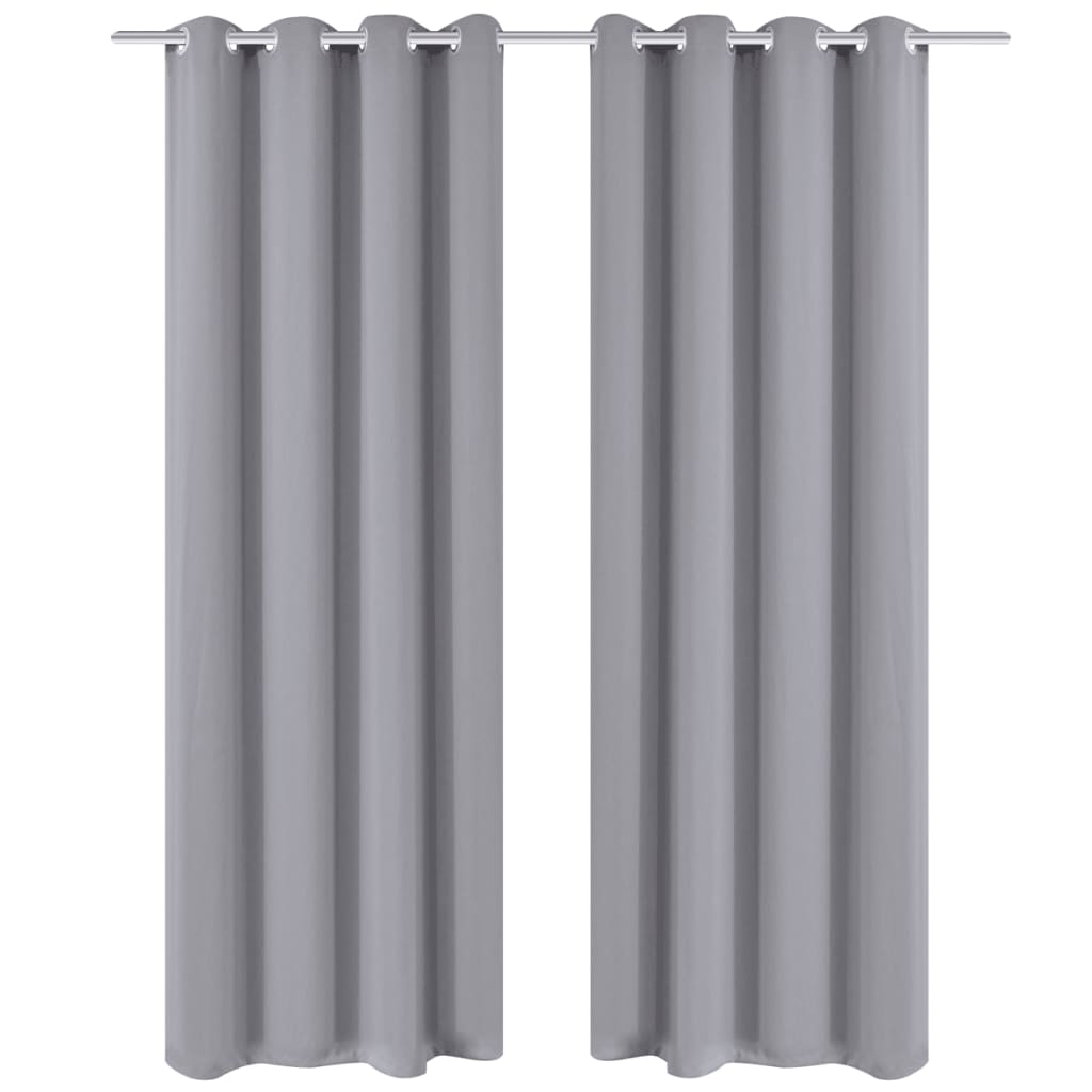 Rideaux vidaxl avec anneaux métalliques 135 x 245 cm 2 pièces (gris)