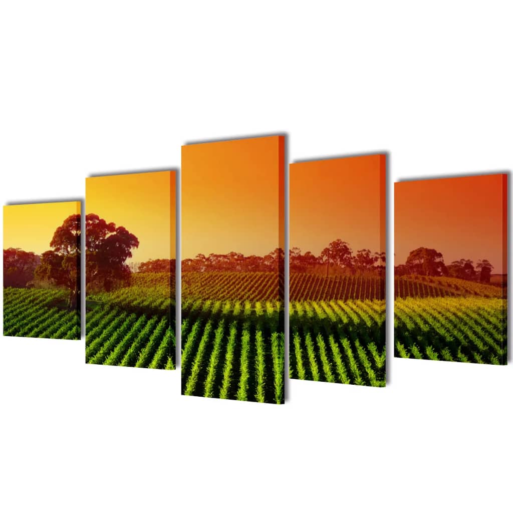 Vidaxl Canvas Mur Pression Set Fields 200 x 100 cm