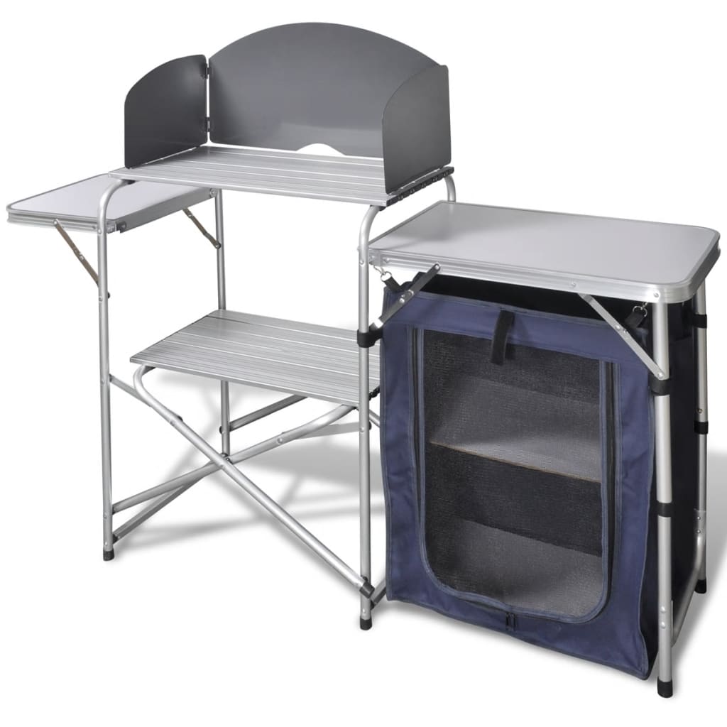 Vidaxl camping cuisine pliable avec aluminium de pare-brise