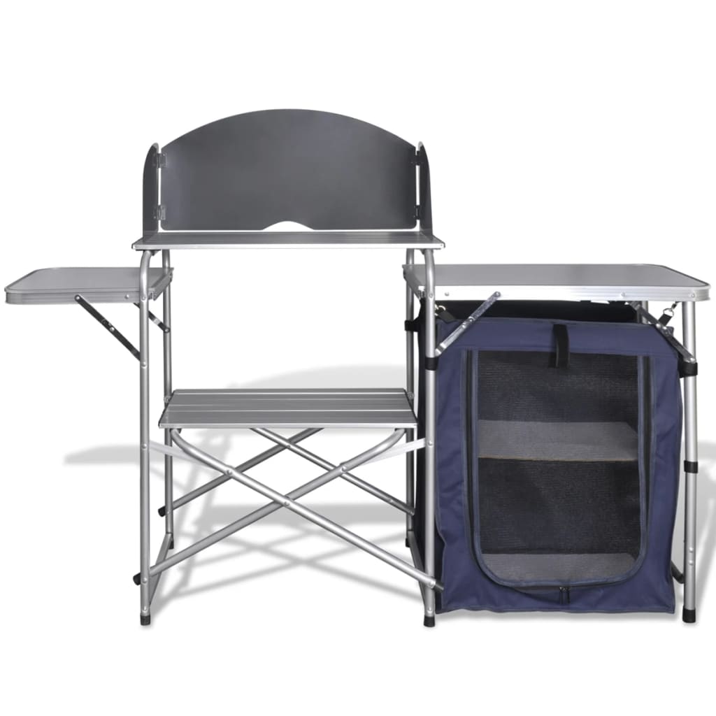 Vidaxl camping cuisine pliable avec aluminium de pare-brise