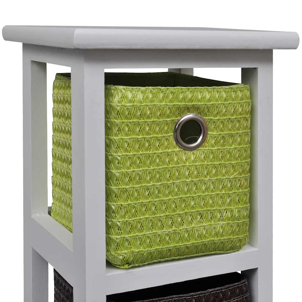Vidaxl opbergkast met meerkleurige manden paulowniahout