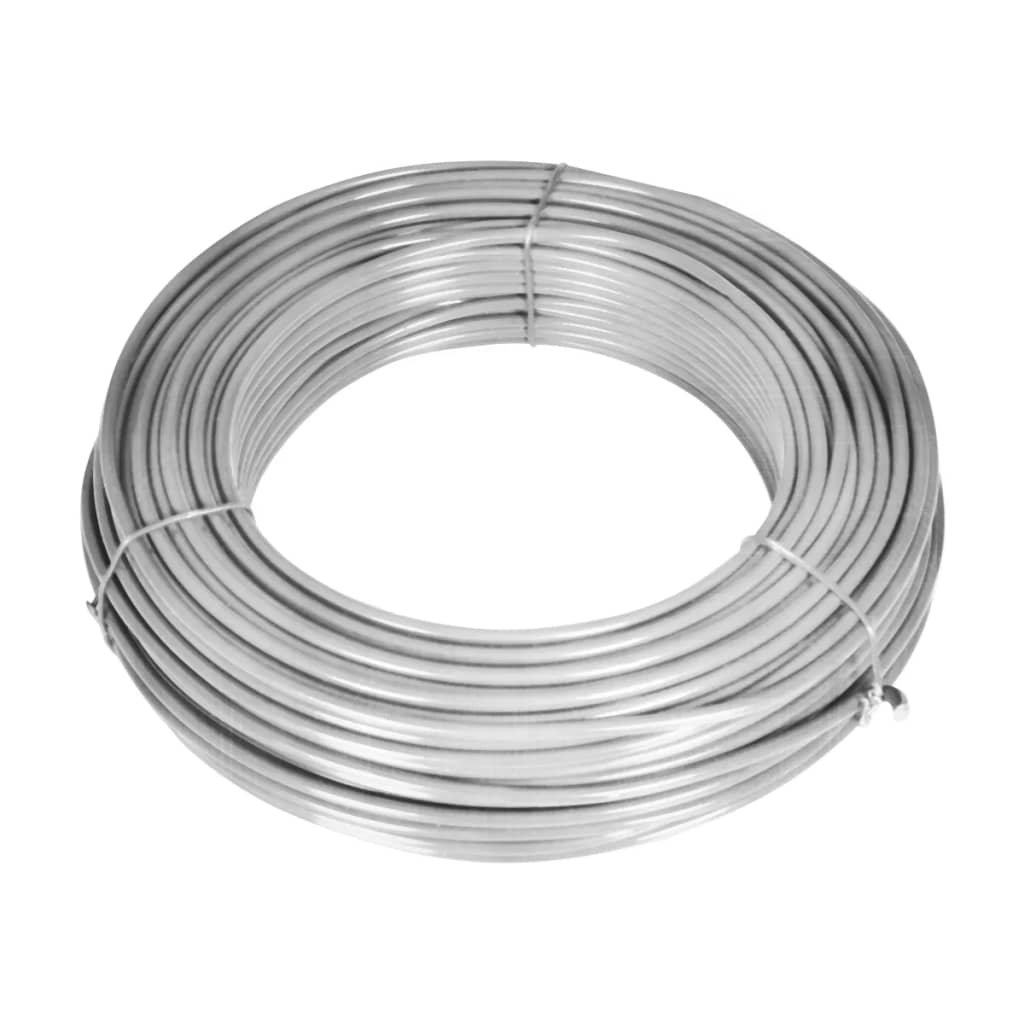 Fence en maille vidaxl avec des poteaux 15x0,8 m en acier galvanisé de couleur argentée