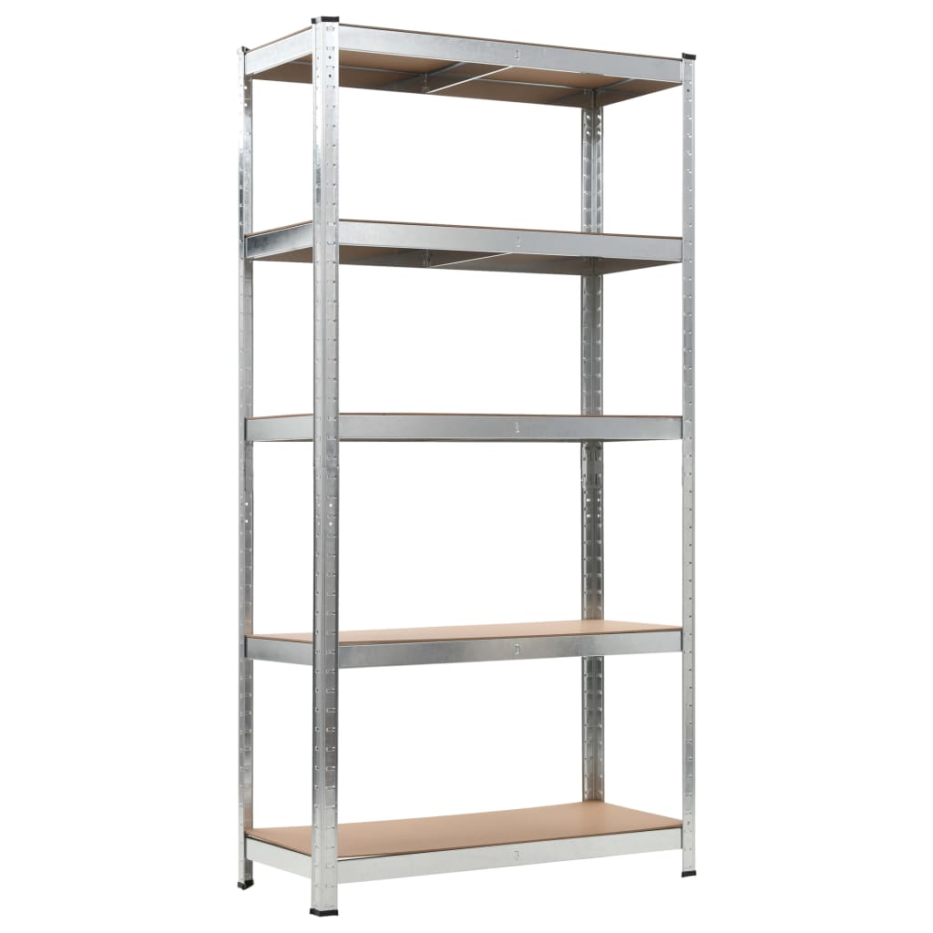 Rack de stockage Vidaxl 5 couches 2 st en acier et en bois transformé de couleur