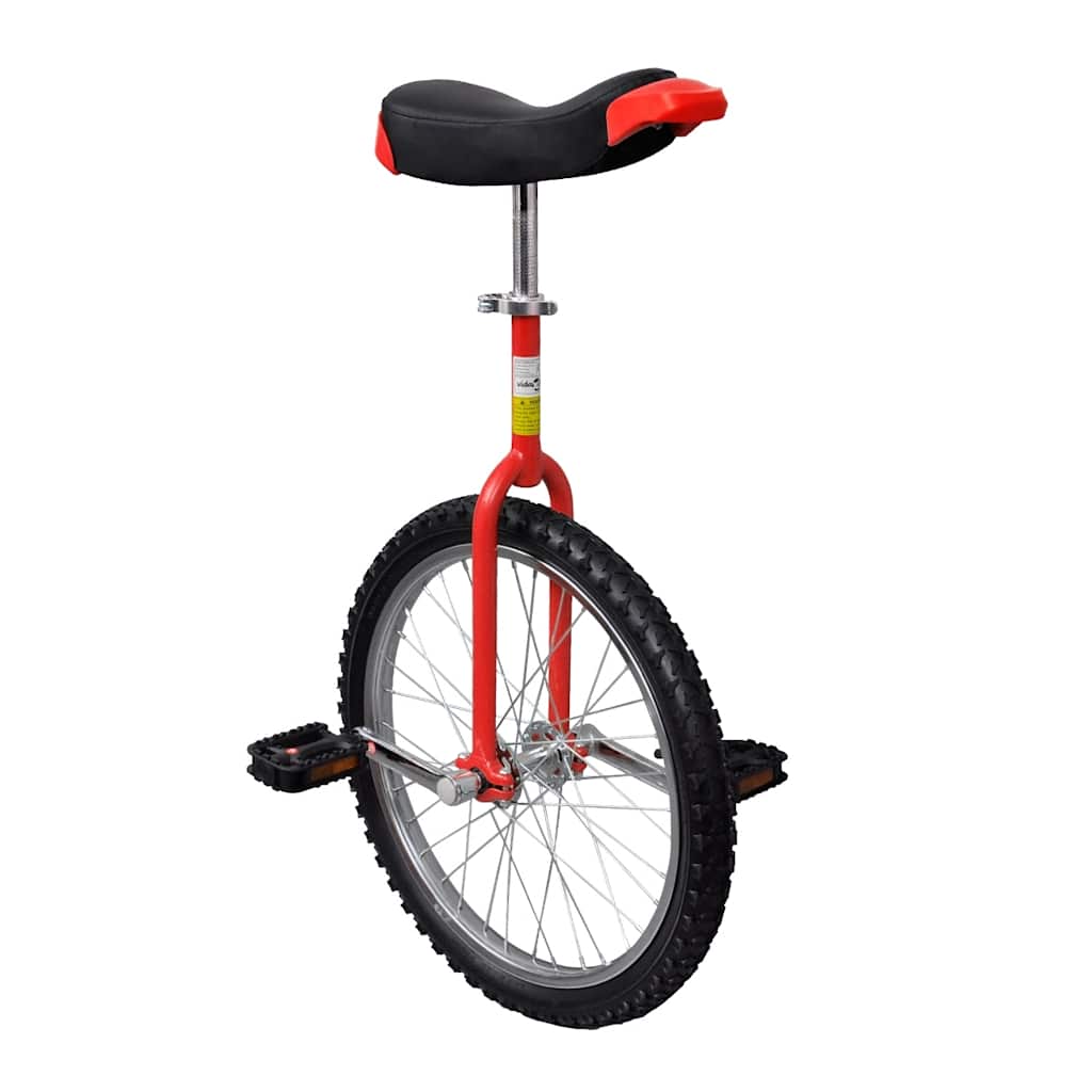 Vidaxl monocycle réglable 20 pouces rouge