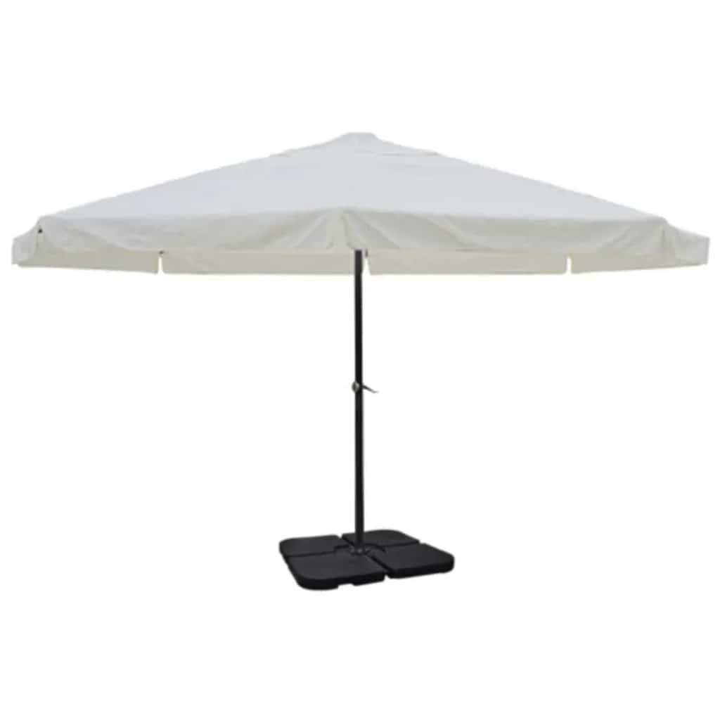 Parasol vidaxl avec de l'aluminium de base portable (blanc)