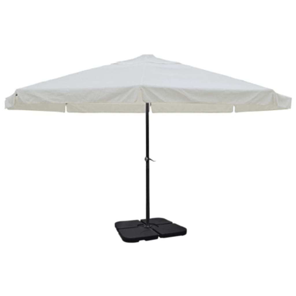 Parasol vidaxl avec de l'aluminium de base portable (blanc)