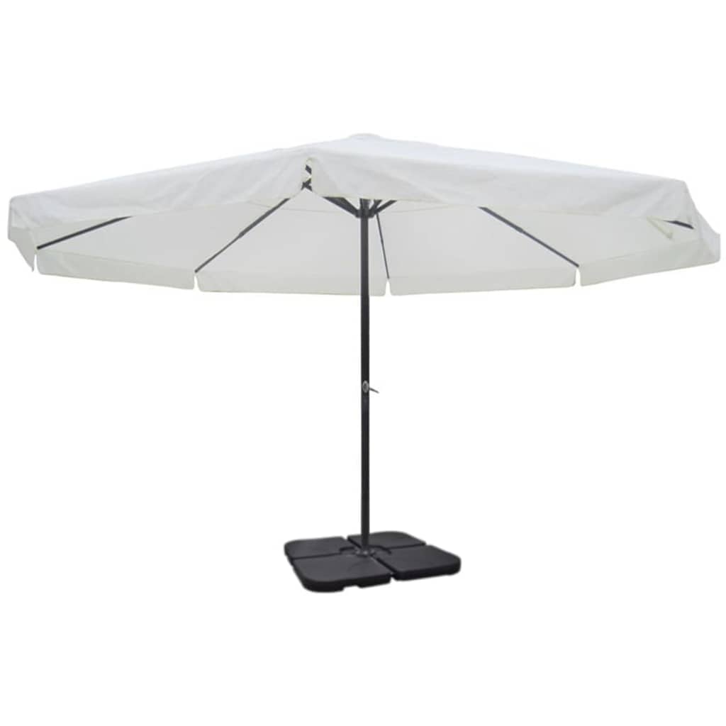 Parasol vidaxl avec de l'aluminium de base portable (blanc)