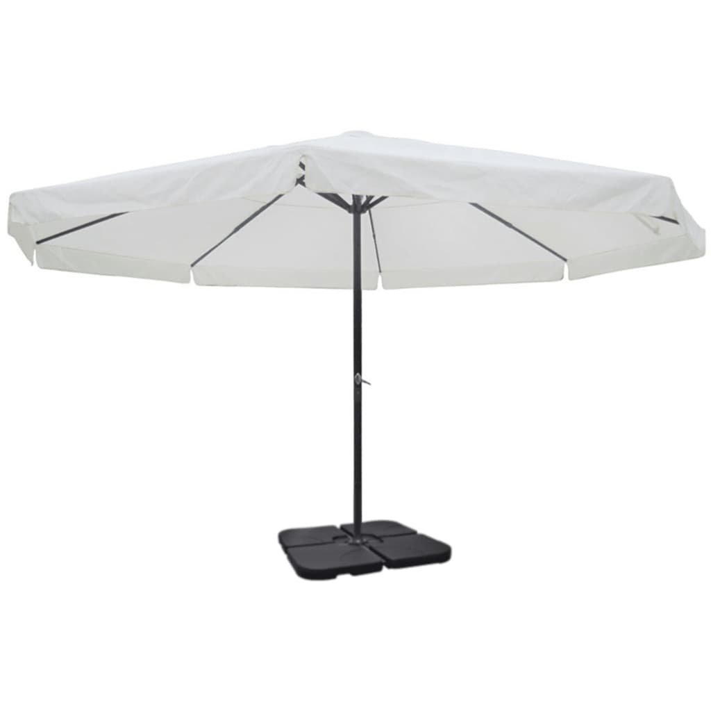 Parasol vidaxl avec de l'aluminium de base portable (blanc)