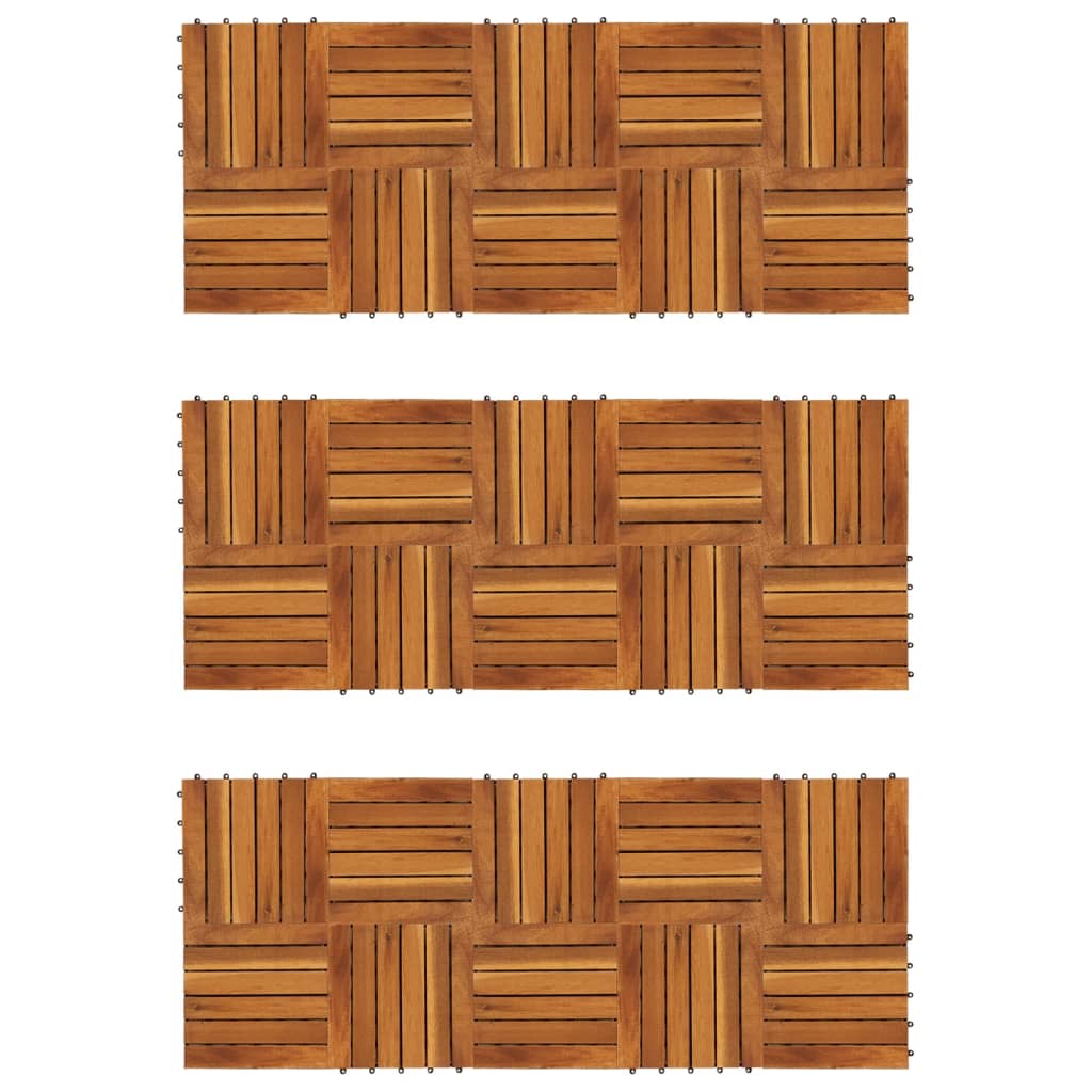 Vidaxl Terrace Tiles Modèle vertical 30 x 30 cm ACACIA Set de 30
