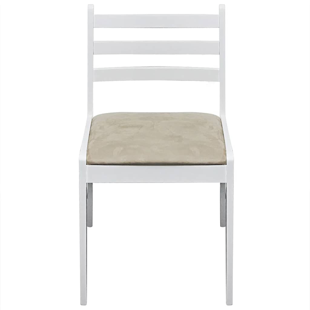 Vidaxl eetkamerstoelen 2 st massief rubberwood en fluweel wit