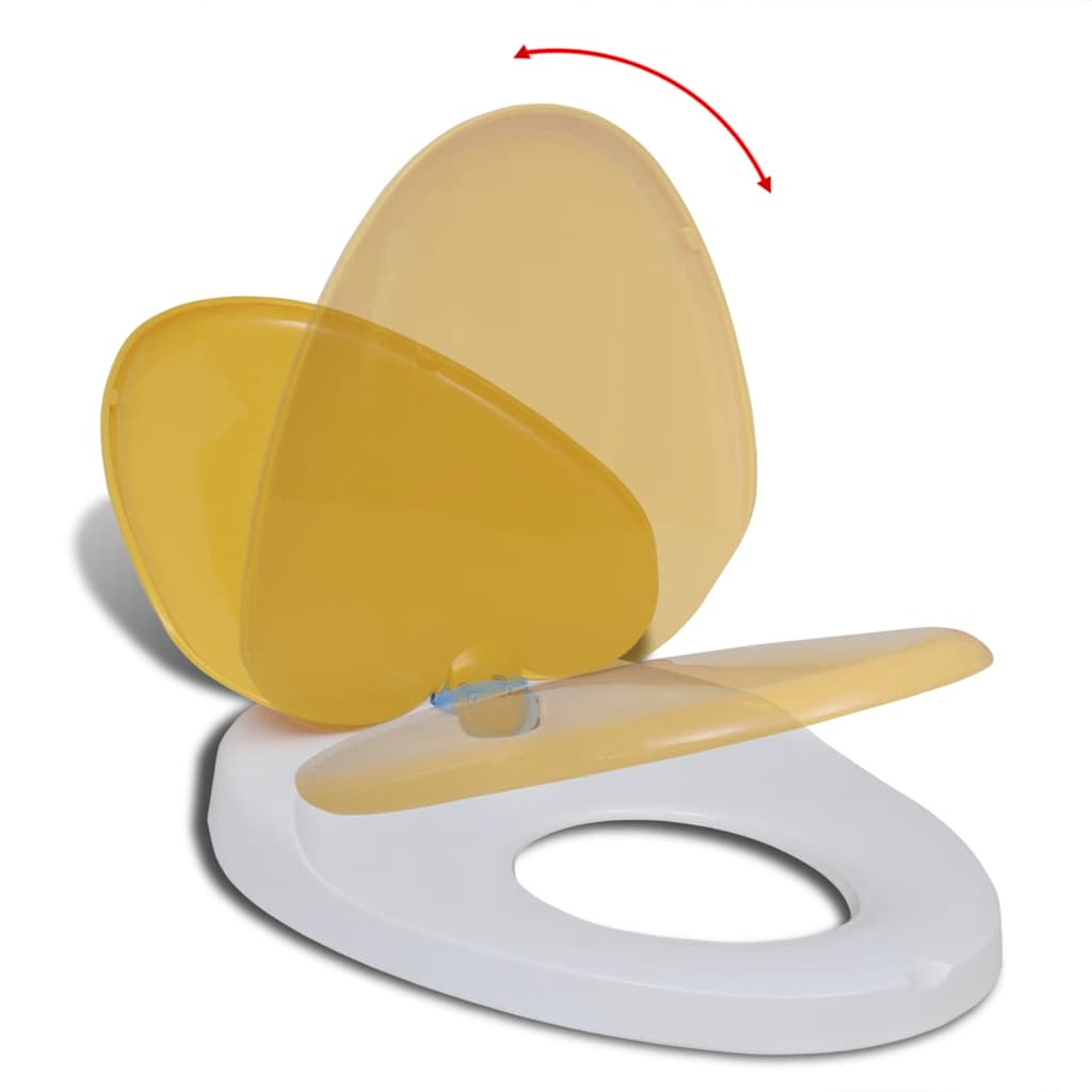 VidaXL abattant de toilette pour adultes enfants fermeture douce blanc et jaune