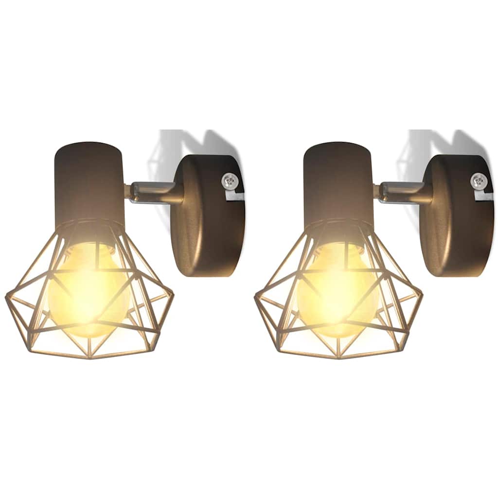 Vidaxl Wall Lamps 2 ST avec style industriel LED noir