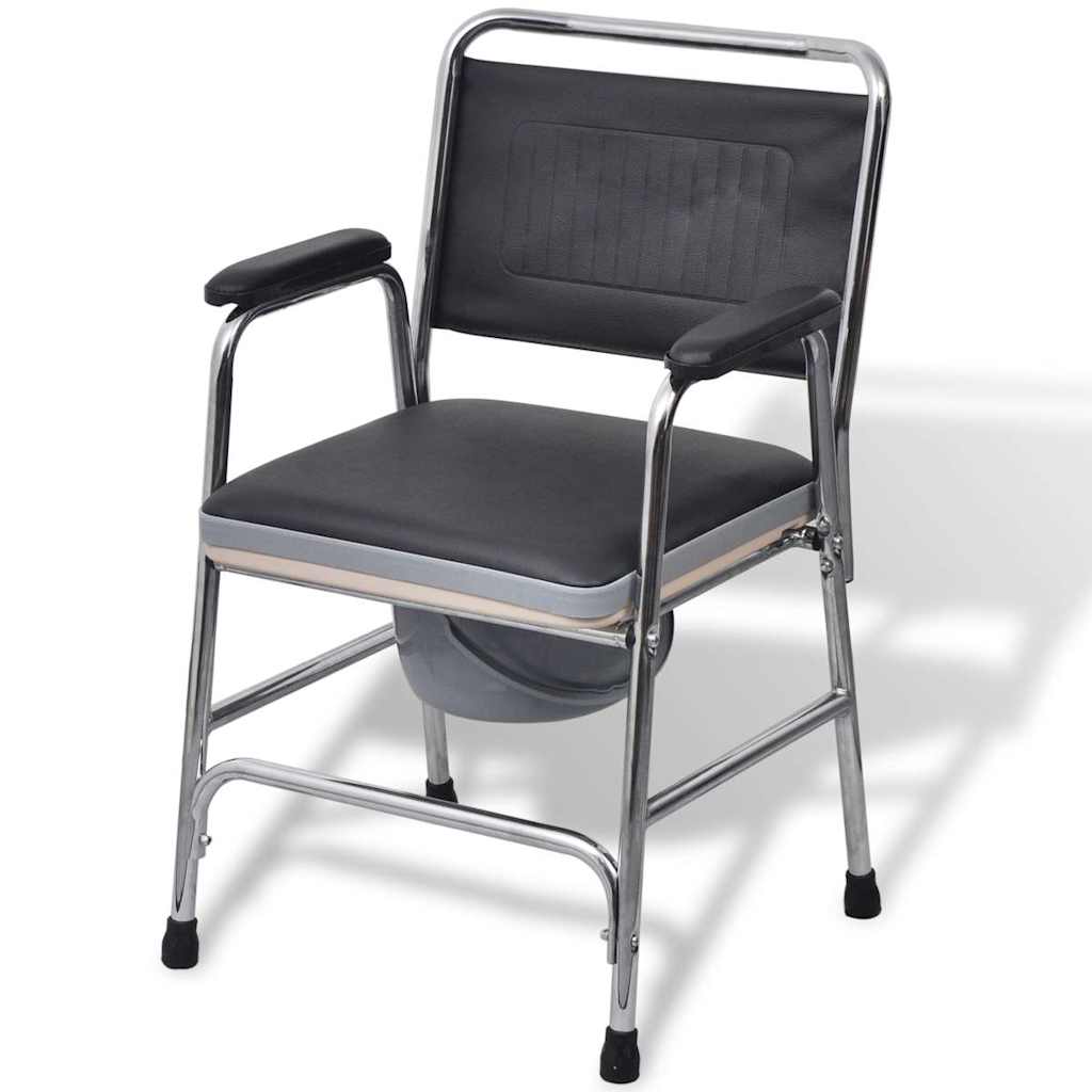 Vidaxl Chaise de toilette en acier noir