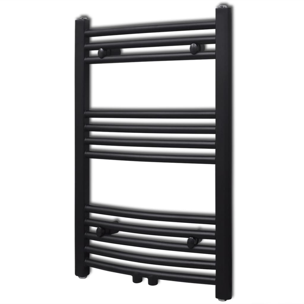 Rack de serviette de radiateur vidaxl plié 500x764 mm noir