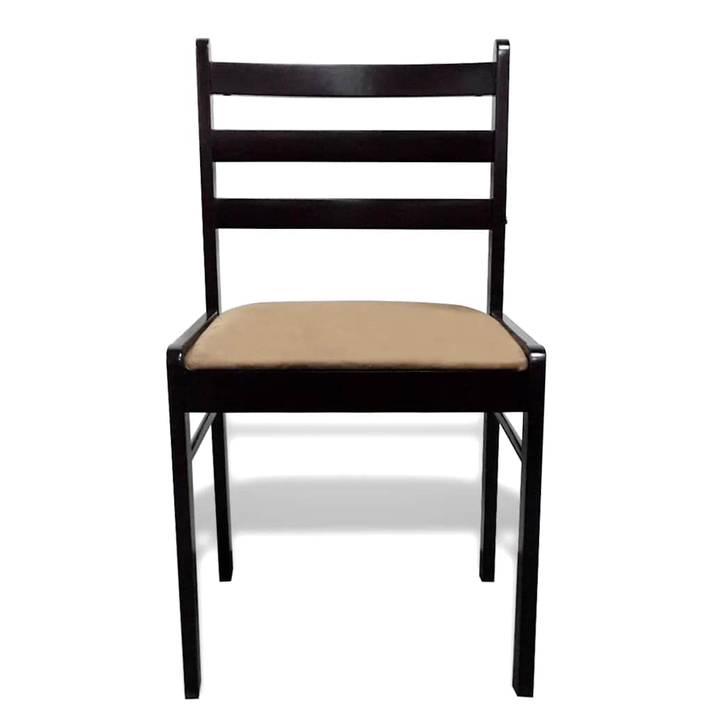Vidaxl eetkamerstoelen 6 st massief hout en fluweel bruin
