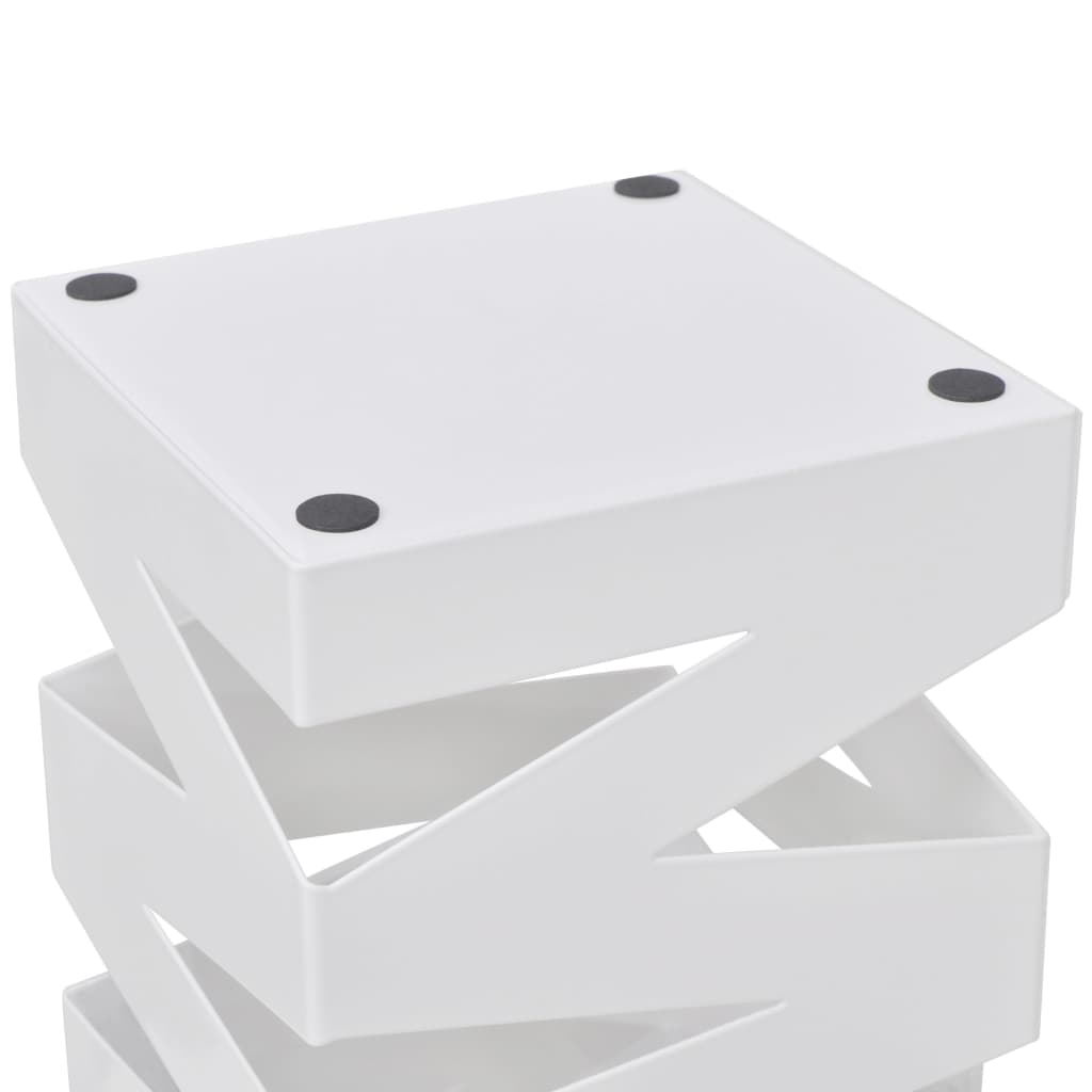 Parapluie Vidaxl et support de bâton de marche rayures en acier carré blanc 48,5 cm