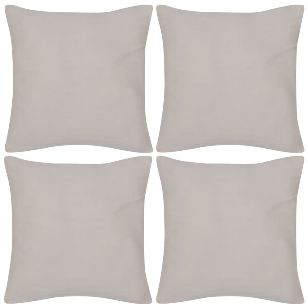Coussin de vidaxl couvre coton 40 x 40 cm beige 4 pièces