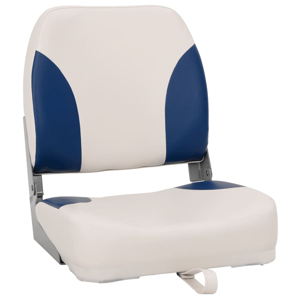 Vidaxl 4 pièces de siège de bateau avec coussins bleu-blanc pliable