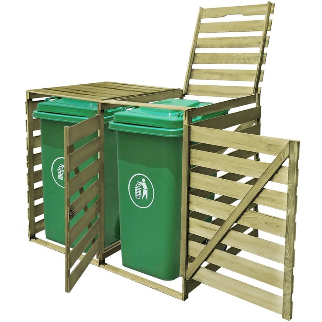 Stockage de conteneurs Vidaxl Double 240 L Bois imprégné