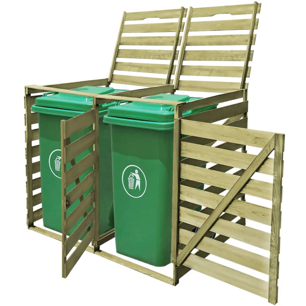 Stockage de conteneurs Vidaxl Double 240 L Bois imprégné