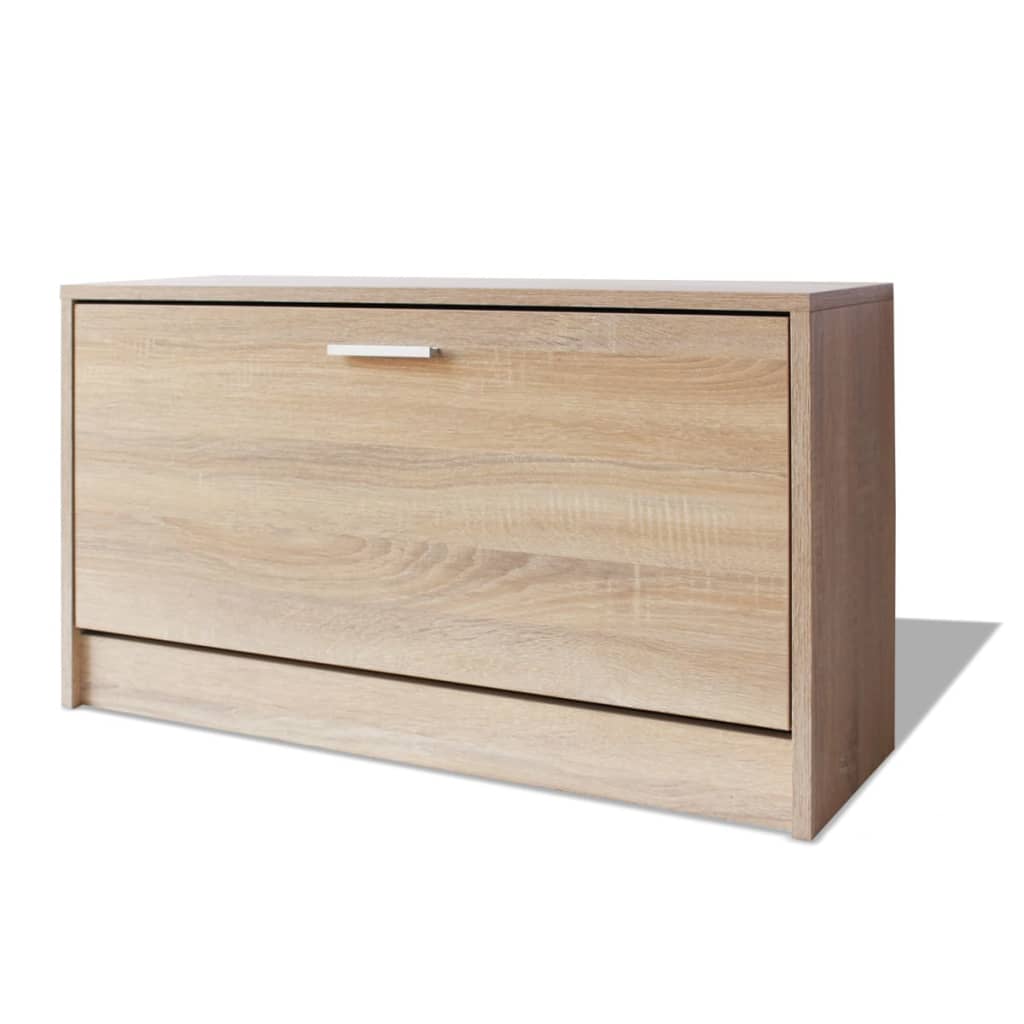 Banc de rangement de chaussures vidaxl 80x24x45 cm coloré en chêne