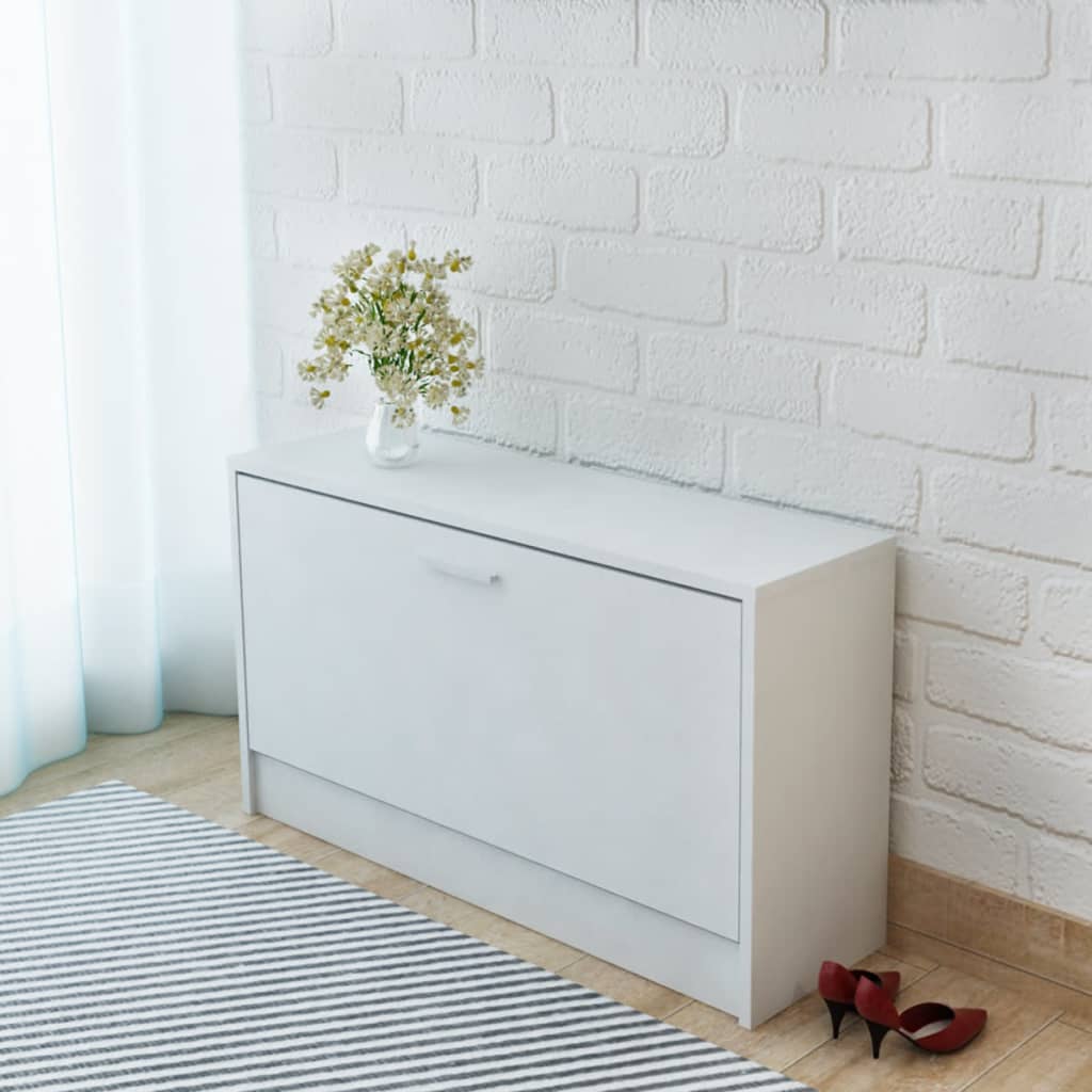 Armoire de rangement de chaussures vidaxl 80x24x45 cm blanc