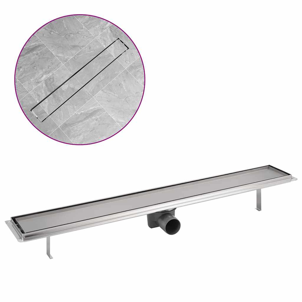 Vidaxl Douleur de douche en acier inoxydable rectangulaire 830x140 mm