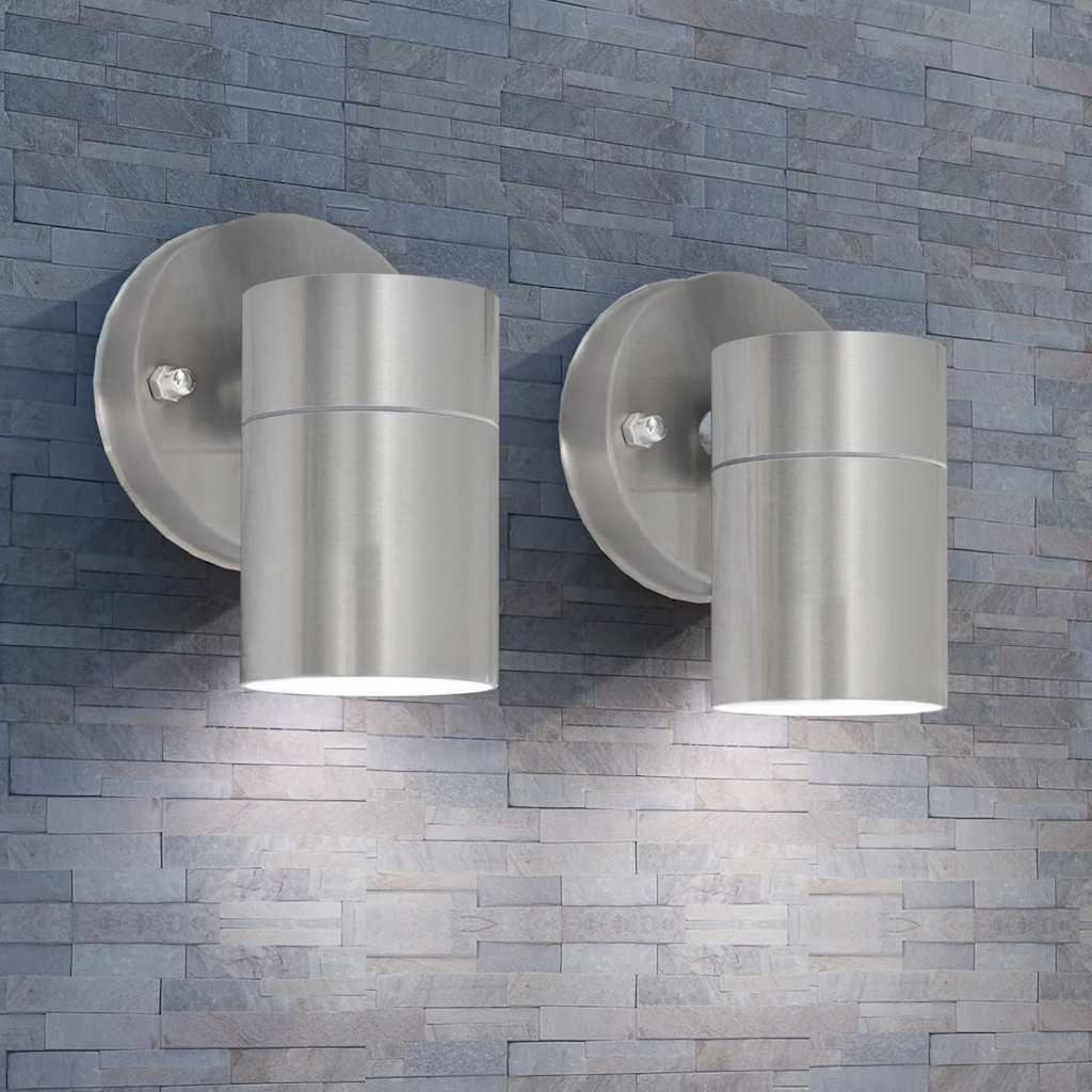 Vidaxl Lampes murales extérieures 2 en acier inoxydable