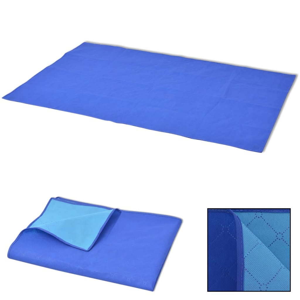 Vidaxl Picnic Rug 150x200 cm bleu et bleu clair