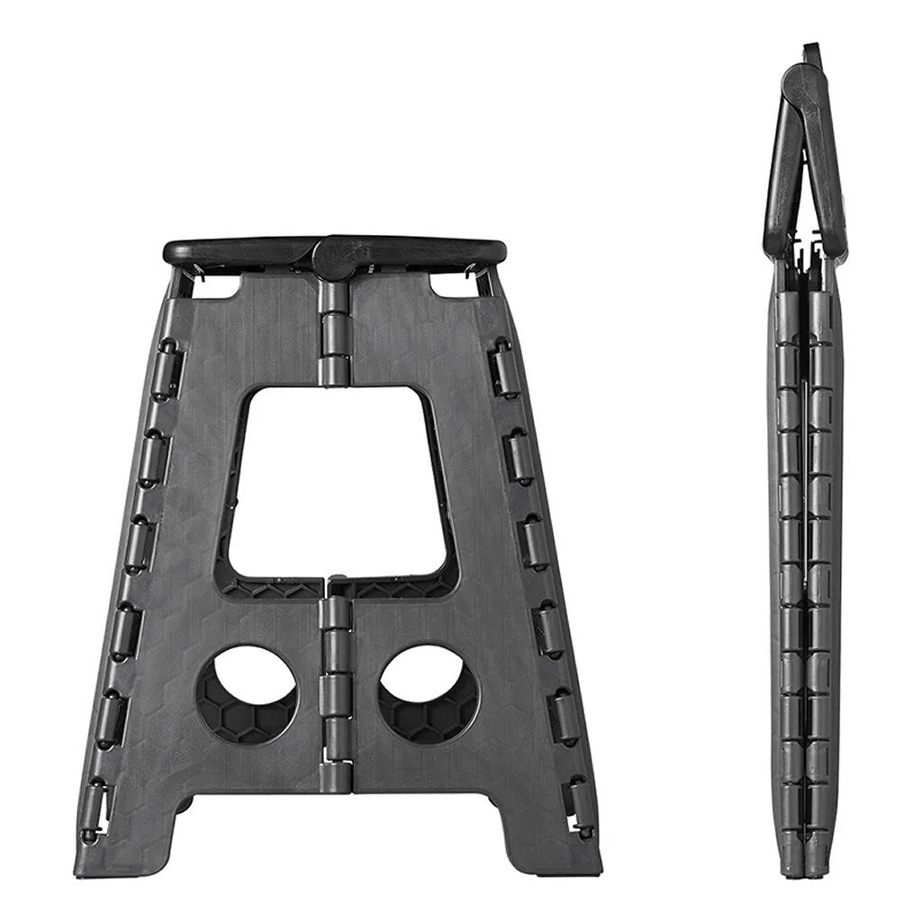 escabeau pliable noir gris 29 x 21,5 x 39,5 cm