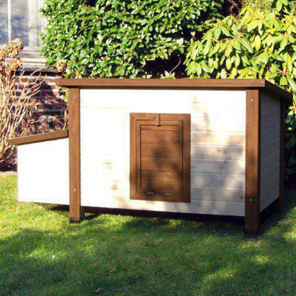 @Pet poulet coop 136x74.5x75 cm Bois blanc et brun