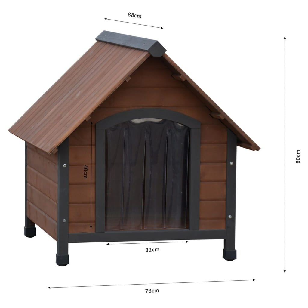 @Pet @pet chien loft avec volets en plastique rustique 88x78x80 cm brun