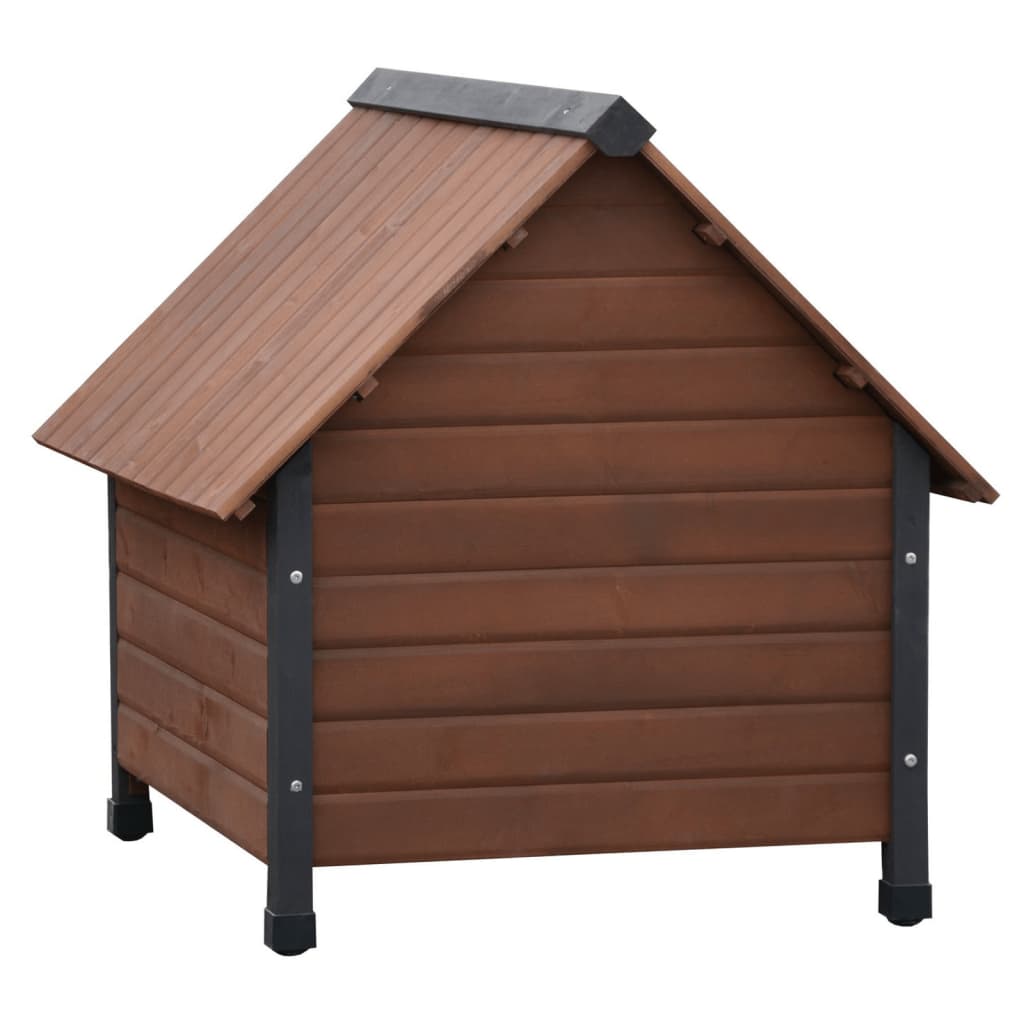 @Pet chien loft avec volets en plastique rustique 102x82x87 cm brun