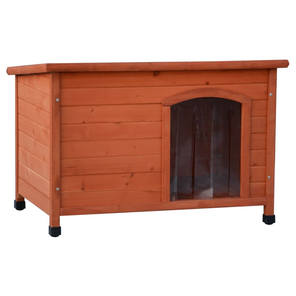 @pet dog loft avec rabats en plastique bungalow 85x57x59 cm naturel
