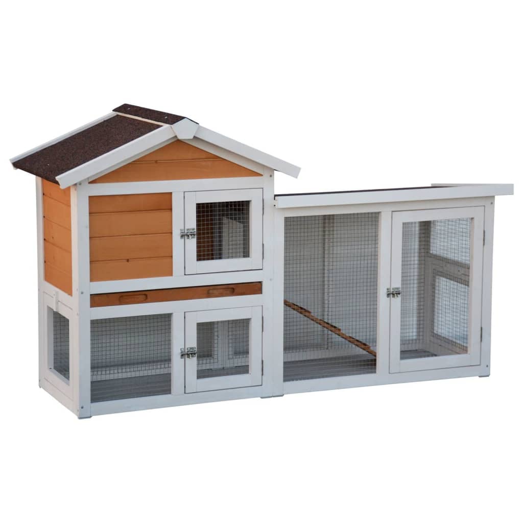 @Pet lapin Hutch Queensland 147x53x85 cm blanc et marron