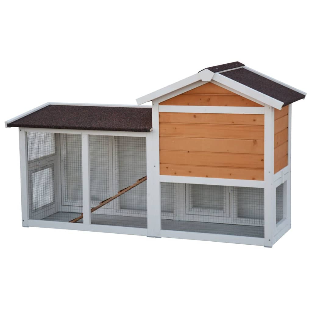 @Pet lapin Hutch Queensland 147x53x85 cm blanc et marron