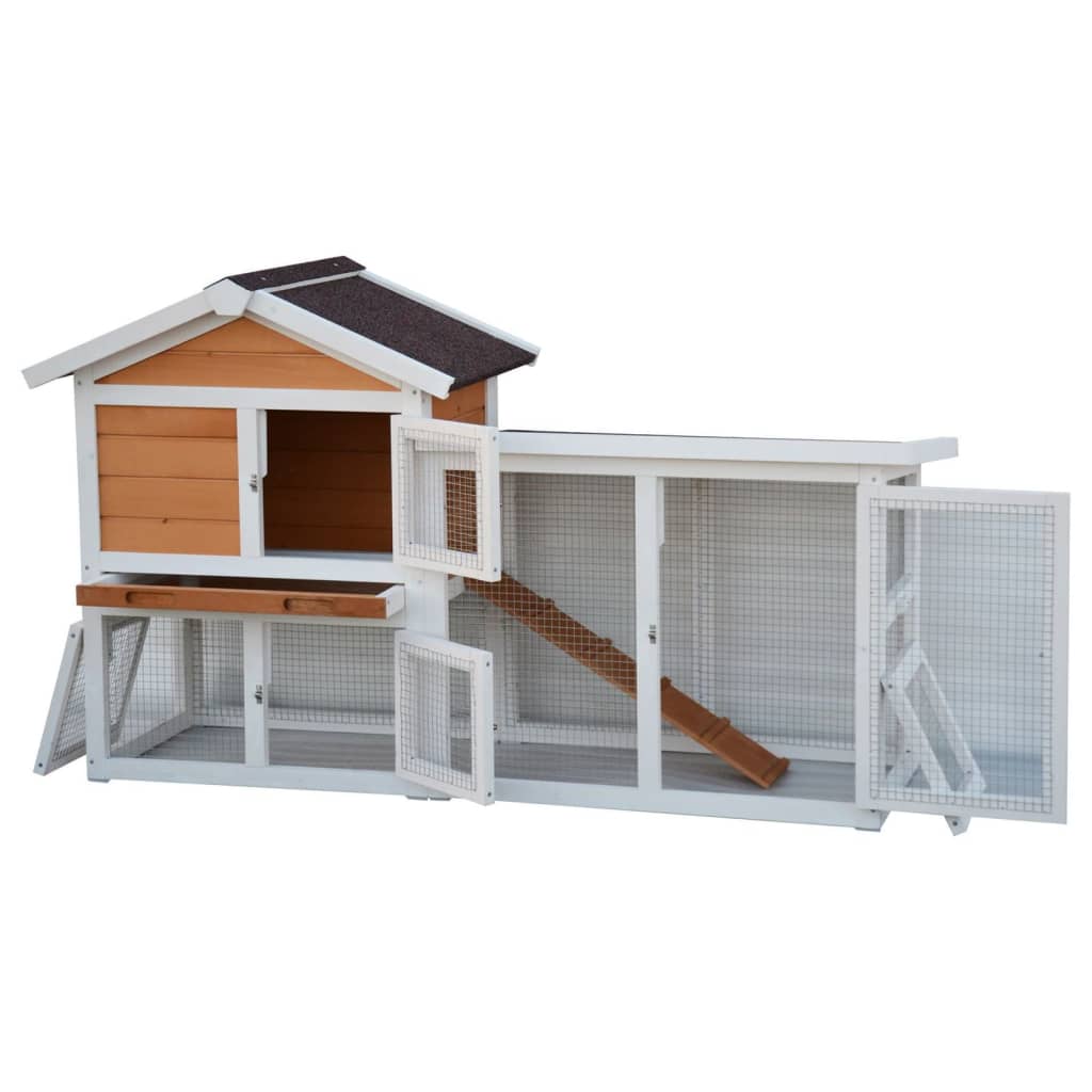 @Pet lapin Hutch Queensland 147x53x85 cm blanc et marron