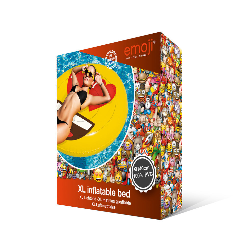 Figurine gonflable de base emoji visage coeurs 140cm