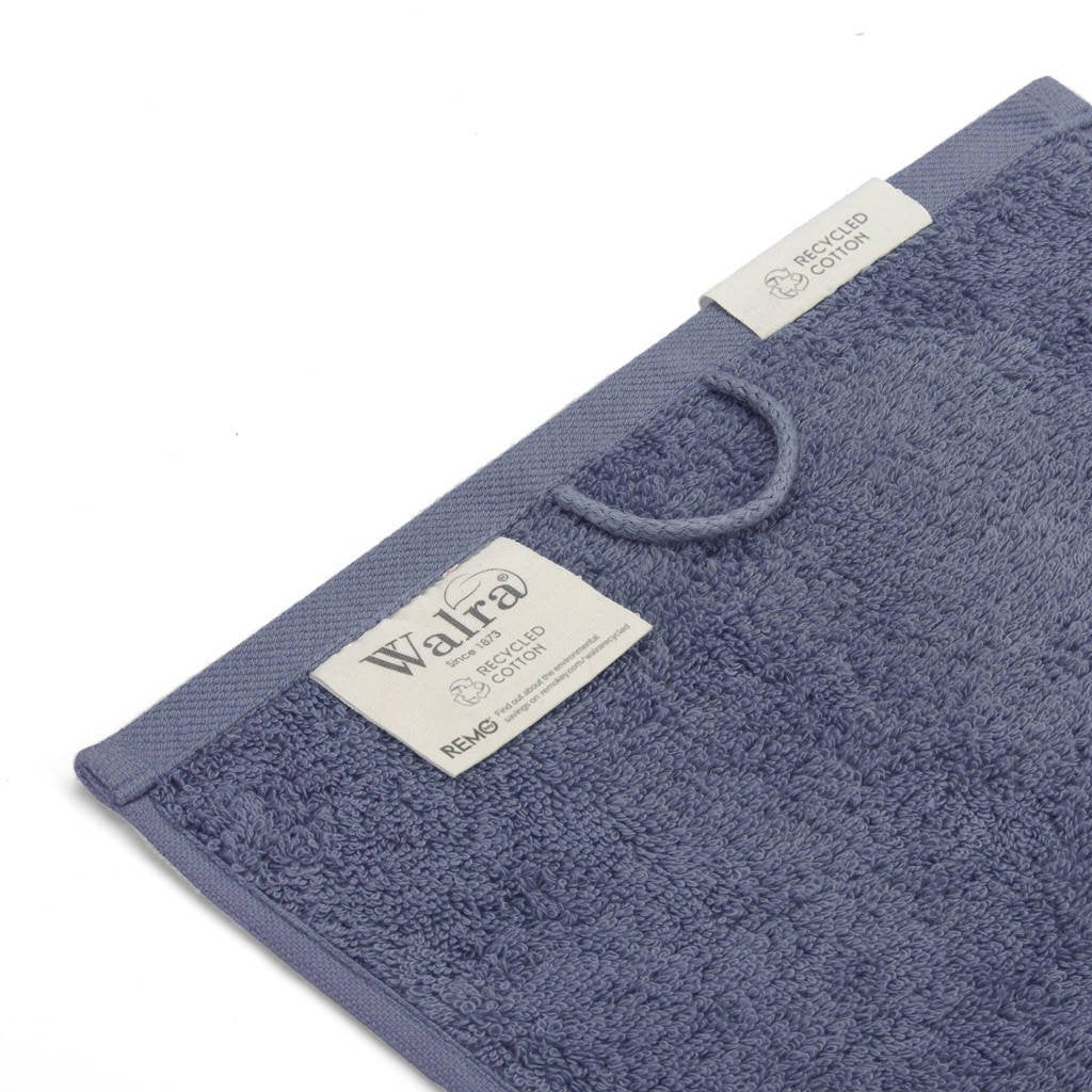 Walra serviette invité refaite coton bleu 2x 30x50 | 2 pièces