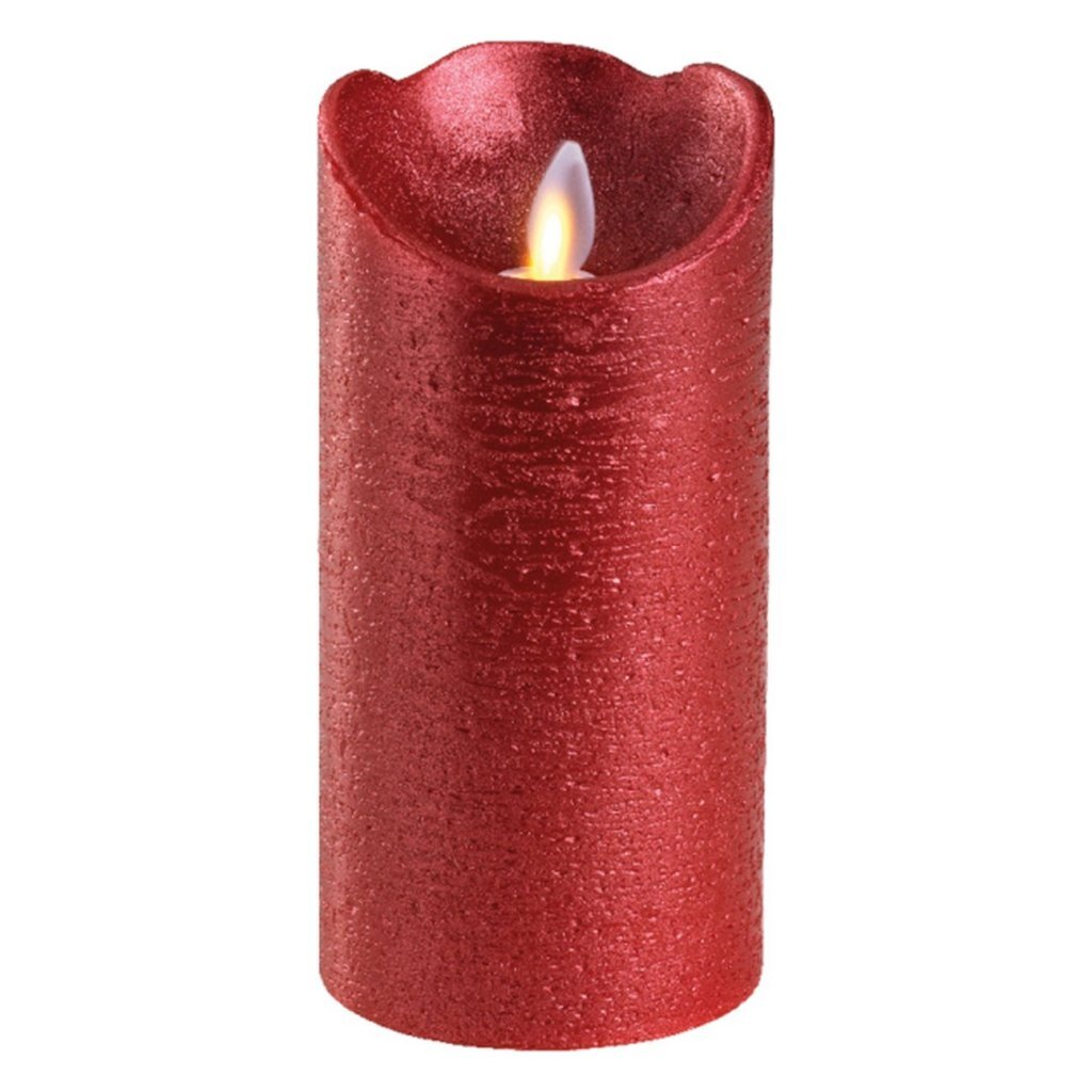 Lumineo Lumineo LED Bougie Pilier Danse Flamme 7,5x15 cm Rouge