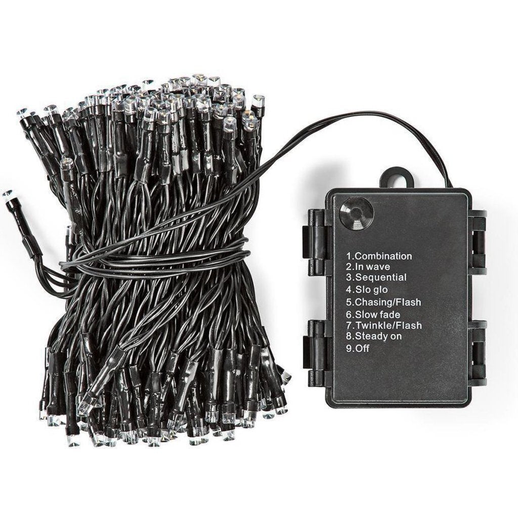 Décoration d'intérieur s.i.a. éclairage LED à batterie 48 LED 350 cm lumière blanche chaude noir