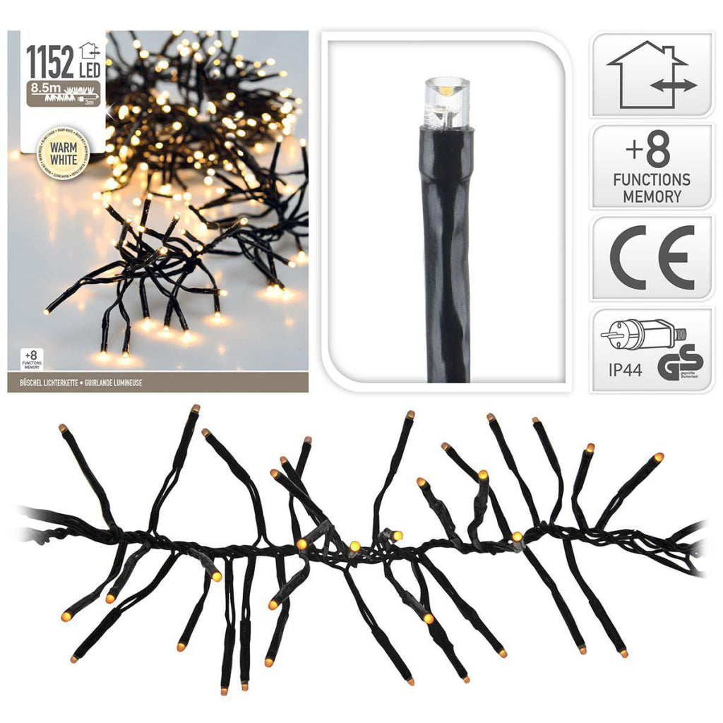 S.I.A. S.I.A. Éclairage de grappe de Noël 8,5 M 1152 lumières LED