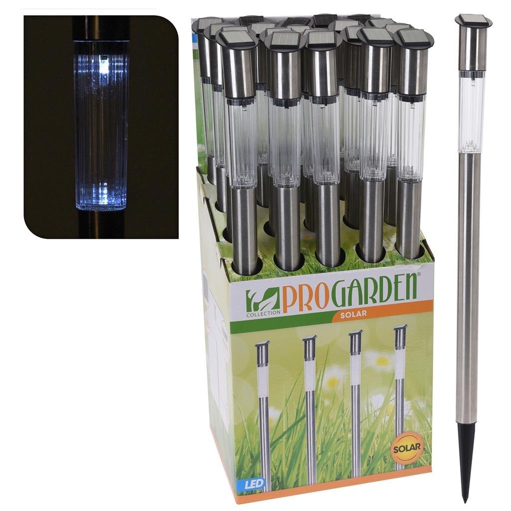Lampe de jardin solaire LED Pro garden 3x70 cm acier inoxydable