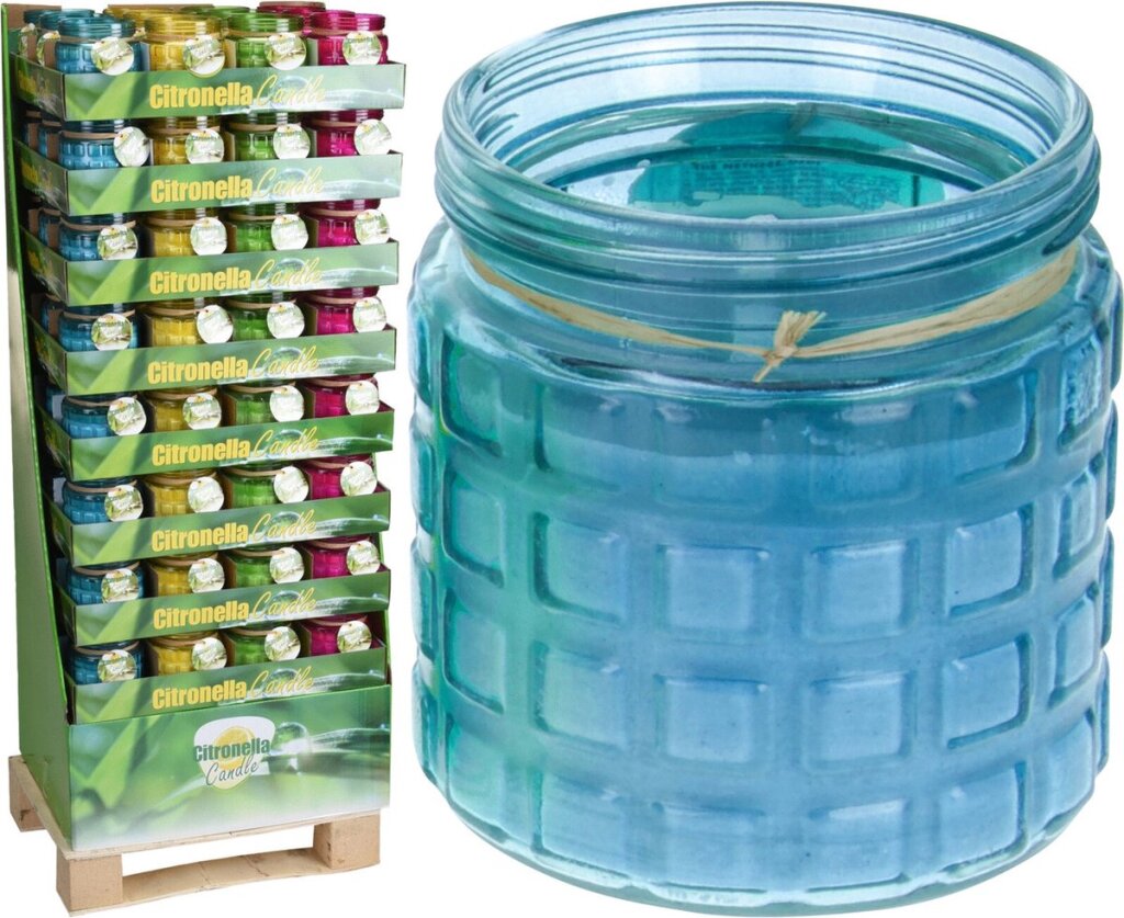 Bougie à la citronnelle de style maison dans des brûleurs de bocaux en verre