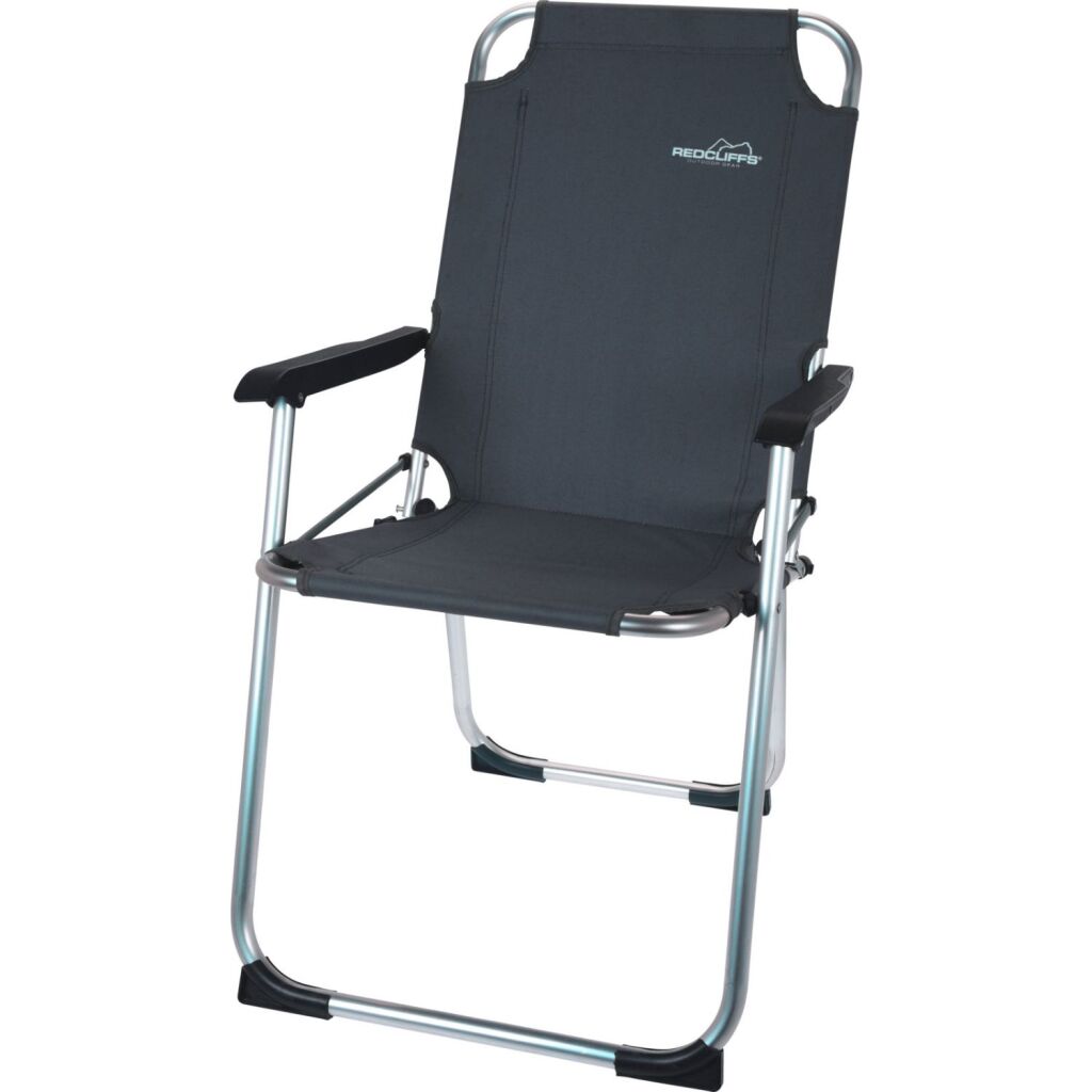 Chaise de camping Redcliffs en aluminium 67x53x90 cm gris foncé