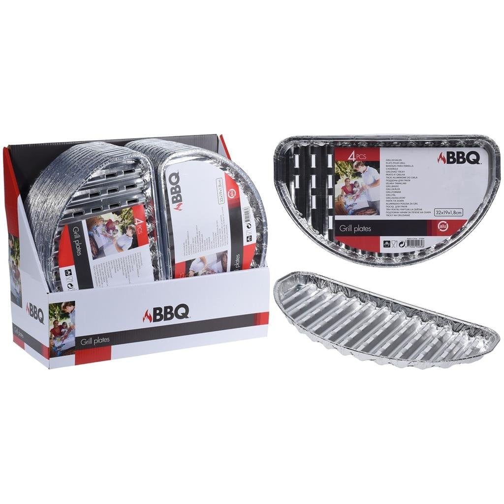 Bol grill BBQ semi-circulaire 32x19cm lot de 4 pièces