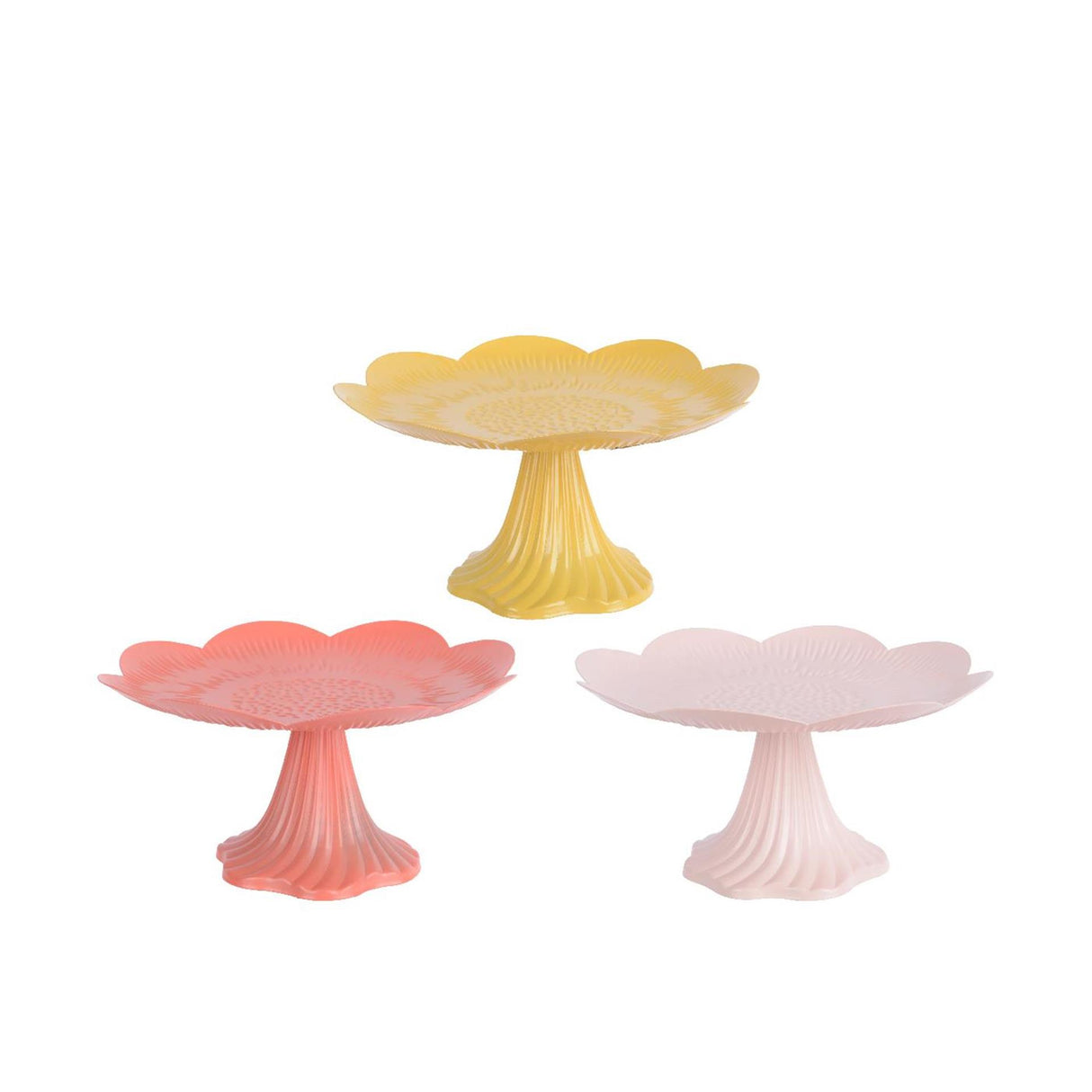 Decoris bol sur pied fleur fer Ø20xh10cm 3 assortis
