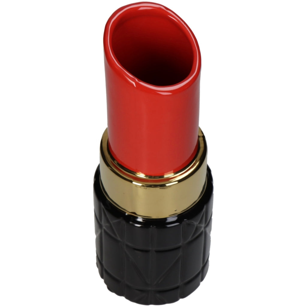 Autres marques Vase rouge à lèvres 10x10x27 cm Rouge Noir
