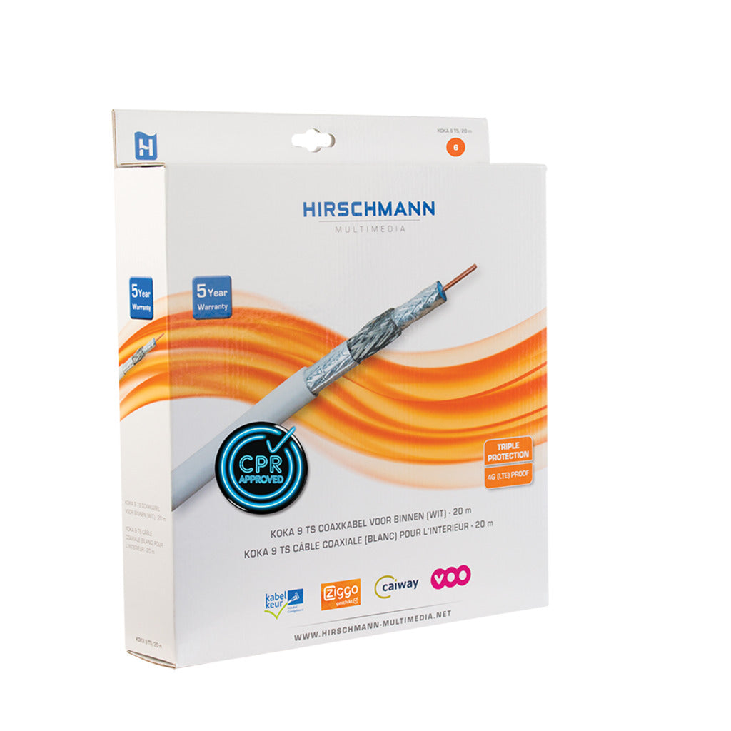 Hirschmann koka 9 eca 20m blanc