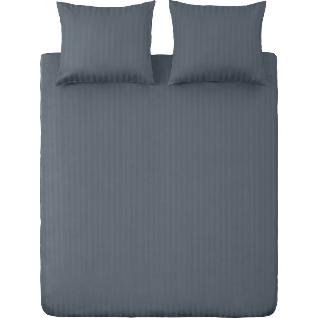Housse de couette simple en satin de coton Ten cate rayure 140x200 220 cm bleu foncé